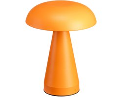 Luxus Draadloze Tafellamp Touch - Sofia - Oranje - 21cm - Tafellamp Slaapkamer - Decoratieve tafellamp - Oplaadbaar - Dimbaar