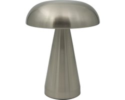 Luxus Draadloze Tafellamp Touch - Sofia - Zilver - 21cm - Tafellamp Slaapkamer - Decoratieve tafellamp - Oplaadbaar - Dimbaar