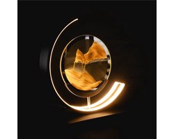 Luxus Europe Bewegende Zandkunst Tafellamp - Goud - H27 x Ø27 - Decoratieve tafellamp - Met Slaapstand - Zandloper - Zandkunst In Glas - Bureaulamp - LED - Dimbaar - Tafellamp slaapkamer