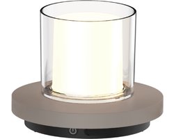 Luxus Europe - Draadloze Tafellamp Solar Coco - Taupe - Tafellamp voor buiten - Waterbestendig - Zonne-energie en USB-C - Dimbaar - Oplaadbaar