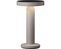 Luxus Europe - Draadloze Tafellamp Solar Rio - Taupe - Tafellamp voor buiten - Waterbestendig - Zonne-energie en USB-C - Dimbaar - Oplaadbaar