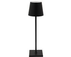 Luxus Europe - Draadloze Tafellamp Touch Deluxe - Fleur - Zwart - 37cm - Tafellamp Slaapkamer - Decoratieve tafellamp - Oplaadbaar - Dimbaar
