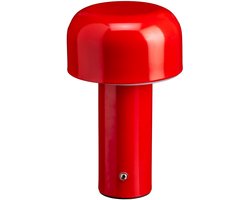 Luxus Europe - Draadloze Tafellamp Touch - Luna - Rood - 20cm - Tafellamp Slaapkamer - Decoratieve tafellamp - Oplaadbaar - Dimbaar