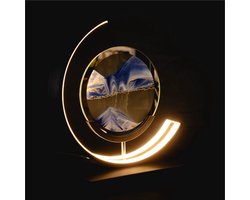 Luxus Europe - Quicksand Tafellamp Blauw - Bewegende Zandkunst Tafellamp - LED Designlamp - 3 Lichtkleuren - Dimbaar - Afstandsbediening - Decoratieve Tafellamp