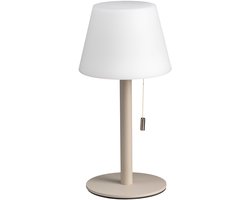 Luxus Europe - Tafellamp Billy Taupe - Draadloze LED Tafellamp Binnen & Buiten - Trekkoord - USB-C Oplaadbaar - 3 Lichtkleuren
