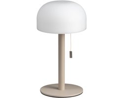 Luxus Europe - Tafellamp Bobby Taupe - Draadloze LED Tafellamp Binnen & Buiten - Trekkoord - USB-C Oplaadbaar - 3 Lichtkleuren