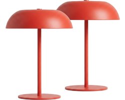 Luxus Europe - Tafellamp Claire - Set van 2 Terracotta roze - Draadloze LED Tafellamp Binnen - USB-C Oplaadbaar - Touchbediening - Dimbaar - 3 Lichtkleuren