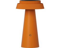Luxus Europe - Tafellamp Solar Mambo Oranje - Draadloze LED Solar Tafellamp Buiten - Zonne-energie & USB-C Oplaadbaar - 3 Lichtkleuren - Dimbaar - IP54 Waterbestendig