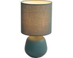 Luxus Tafellamp Amsterdam - Blauw - H28xØ15 - Fitting E14 - Keramiek - Handgemaakt - Tafellamp slaapkamer - Tafellamp woonkamer - Bureaulamp