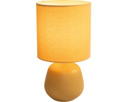 Luxus Tafellamp Amsterdam - Geel - H28xØ15 - Fitting E14 - Keramiek - Handgemaakt - Tafellamp slaapkamer - Tafellamp woonkamer - Bureaulamp
