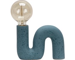 Luxus Tafellamp Berlin - Blauw - H15xØ6 - Fitting E27 - Keramiek - Handgemaakt - Tafellamp slaapkamer - Tafellamp woonkamer - Bureaulamp
