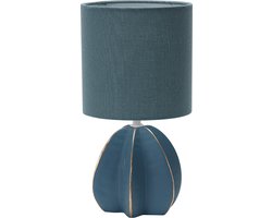 Luxus Tafellamp Brussels - Blauw - H32xØ17 - Fitting E14 - Keramiek - Handgemaakt - Tafellamp slaapkamer - Tafellamp woonkamer - Bureaulamp