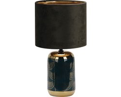 Luxus Tafellamp Rome - Blauw - H33xØ18 - Fitting E14 - Keramiek - Handgemaakt - Tafellamp slaapkamer - Tafellamp woonkamer - Bureaulamp