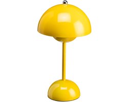 Luxus - Tafellamp Touch Deluxe - Josephine - Geel - 30cm - Tafellamp Slaapkamer - Decoratieve tafellamp - Draadloos - Oplaadbaar - Dimbaar