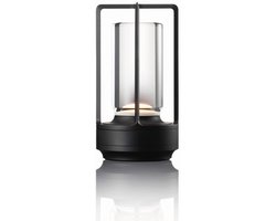 Luxus - Tafellamp Touch Deluxe - Juliette - Zwart - 18cm - Tafellamp Slaapkamer - Decoratieve tafellamp - Draadloos - Oplaadbaar - Dimbaar