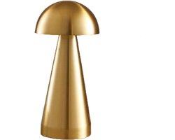 Luxus - Tafellamp Touch - Emmanuelle - Goud - 21cm - Tafellamp Slaapkamer - Decoratieve tafellamp - Draadloos - Oplaadbaar - Dimbaar