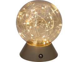 Luxus - Tafellamp Touch - Mila - Goud - 16cm - Tafellamp Slaapkamer - Decoratieve tafellamp - Draadloos - Oplaadbaar - Dimbaar