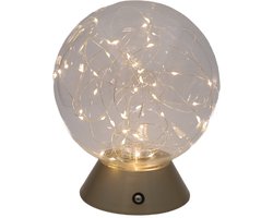 Luxus - Tafellamp Touch - Mila - Goud - 19cm - Tafellamp Slaapkamer - Decoratieve tafellamp - Draadloos - Oplaadbaar - Dimbaar