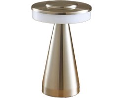 Luxus - Tafellamp Touch - Nina - Zilver - 21cm - Tafellamp Slaapkamer - Decoratieve tafellamp - Draadloos - Oplaadbaar - Dimbaar