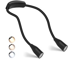 Luxyana® NKL33Z Neklamp - USB Oplaadbaar Neklampje voor Haakwerk en Lezen - Nekleeslamp - Leeslampje voor Boek - Zwart