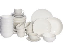 Luzzo® Cardiff Serviesset 8 persoons - 48 delig servies - Wit Porselein