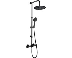 Luzzo® Regendouche met Thermostaatkraan - 25 cm doorsnede - Zwart