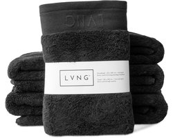 LVNG Handdoeken 50 x 100 - Set van 6 stuks - 100% Biologisch Katoen - 600g/m2 - Hotelkwaliteit - Luxe handdoeken - Badtextiel - Antraciet