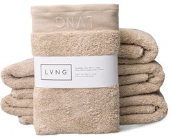 LVNG Handdoeken 50 x 100 - Set van 6 stuks - 100% Biologisch Katoen - 600g/m2 - Hotelkwaliteit - Luxe handdoeken - Badtextiel - Beige