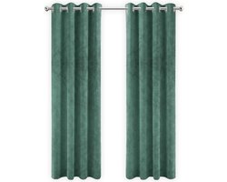 LW collection - gordijnen - kant en klaar - verduisterend - groen velvet - fluweel - 140x270cm