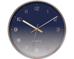 LW Collection keukenklok blauw luxe wandklok 30cm - muurklok - klok - keukenklok - wandklok - kleine klok