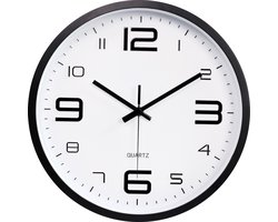 LW Collection keukenklok zwart 30cm - kleine wandklok zwart - muurklok - stille klok - keukenklok stil uurwerk - kleine klok