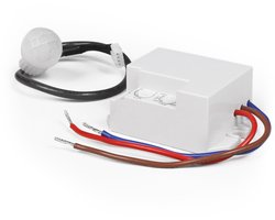 LX-635 Bewegingssensor IR inbouw - Bewegingsmelder 360° - Bewegingsdetector 230V / 800W - geschikt voor LED - Wit