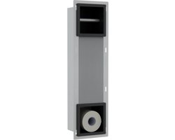 LXS - Inbouw Reserve- en Toiletrolhouder – MAT ZWART