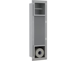 LXS - Inbouw Reserve- en Toiletrolhouder – RVS CHROOM