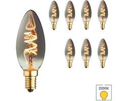 Lybardo - E14 LED Lamp - 8-pack - Kaarslamp - 1.2W - 2200K Extra Warmwit Licht