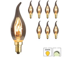 Lybardo - E14 LED Lamp - 8-pack - Kaarslamp - 2W Dimbaar - 2200K Extra Warmwit Licht