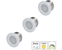 Lybardo - Inbouwspots extra klein 3-pack - 3W - Dimbaar - Warmwit Licht - Zaagmaat 28mm