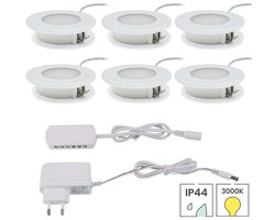 Lybardo - Kastverlichting - 6 inbouwspots - 1.5W - 3000K - Keukenverlichting Onderbouw LED