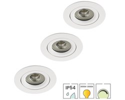 Lybardo - Lage Inbouwspots - 3-pack - 5W - Dim to warm - Waterdicht - Spotjes Inbouw