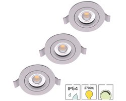 Lybardo - Lage Inbouwspots - 3-pack - 5W - Dimbaar - Waterdicht - Spotjes Inbouw