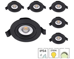 Lybardo - Lage Inbouwspots - 6-pack - 5W - Dimbaar - Waterdicht - Spotjes Inbouw