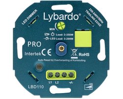 Lybardo - LED Dimmer - 3-200W - Elektronische Zekering - Universeel - Inbouw