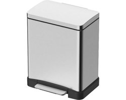 Lycia Afvalemmer pedaal vierkant 20L - Geborsteld Inox