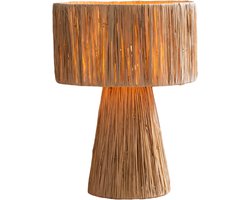 Lyma Living Tafellamp Meja - Nachtlamp - Bureaulamp - Handgemaakt op Bali - Raffia - Bohemian en Bali style - Woonkamer, eetkamer & slaapkamer - 20 x 25 x Ø14 cm