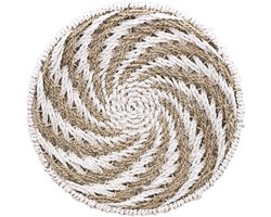 Lyma Living Wandschaal Putih - Handgemaakt - Muurdecoratie - Wanddecoratie Bali - Ibiza Stijl - Muurmand - Boho - Wall Art - Manden - Bohemian - Ø50cm