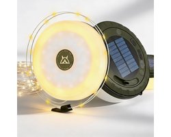LYNEXA® Camping lamp - Zaklamp - Lichtsnoer buiten - Lichtslinger - Kampeerlamp met oplaadbaar - 4in1 - Powerbank USB & Zonne-energie - 10m - 4 standen