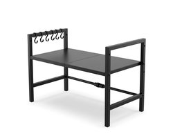 Lynexa Keukenkast Organizer Uitschuifbaar 38-64 cm - Magnetronkast - Magnetron Rek - Keukenrek met 6 Haken - Opbergrek voor Airfryer en Oven - Zwart
