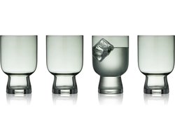 Lyngby Glas Sorrento waterglazen, drinkglazen set, glazen voor dagelijks gebruik, 30 cl, 4 stuks, groen