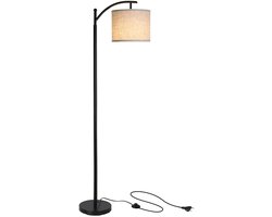 Lynly - Lampenkap Vloerlamp met 9W LED-lamp Hangend - pedaalschakelaar - Warm tot neutraal licht - instelbaar - e27 lamp
