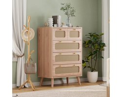 Lynly - Rotan Ladekast Met 5 Laden - Dressoir hout - ladenkast - ladekasten slaapkamer - opbergkast met lades - commode - kast